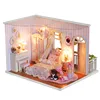 Birthday gift toy custom 2019 new design doll house items+wooden doll house with miniature furniture
