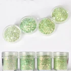 Bulk chunky green glitter powder for decoration nail polish craft birthday party