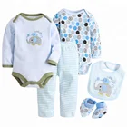 100% Cotton Infant baby clothing sets Winter Newborn Baby Gift 5pcs Set