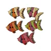 2 Holes Colorful Cute Fish Shaped Wooden Buttons For Sewing And Crafting