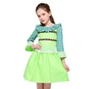 Kseniya Kids Green Fancy Girls Dresses Wholesale Plaid Ruffle Peter Pan Collar Formal Wear For Girls Party Princess