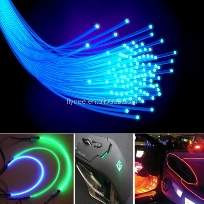 Multicolor 3mm Soft Pmma Led Grow Optic Fiber Light For Car Interior