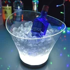 new design insulated clear acrylic ps plastic beer vodka champagne electric led light ice bucket with stand
