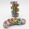 Colorful Rainbow Stripes Gift Pack Masking Tape Japanese Tape Custom Washi Tape for Boxes/Notebook Decoration