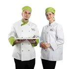 OEM new design unisex long sleeve restaurant hotel jackets white uniforms chef
