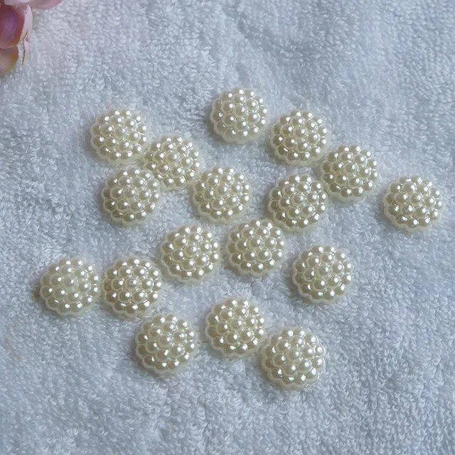 100pcs White Flower Simulated Half Pearl Beads Decoration DIY Making Crafts  Supplies Flat Back Cabochon Bead For Clothes Jewelry - AliExpress