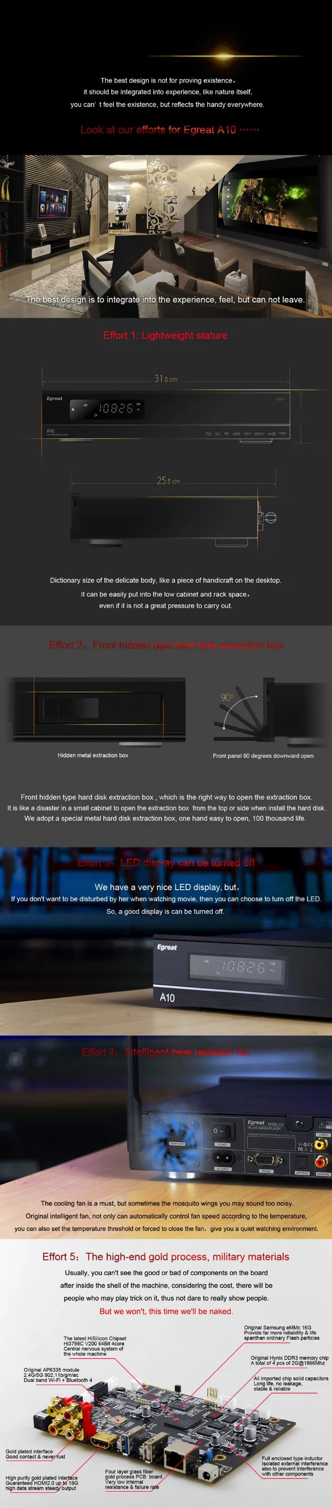 Egreat A10 VP9 H.265/HEVC 4 K D&eacute;codage Mat&eacute;riel jusqu'&agrave; 200 MBPS D&eacute;codage Flux - ANKUX.COM