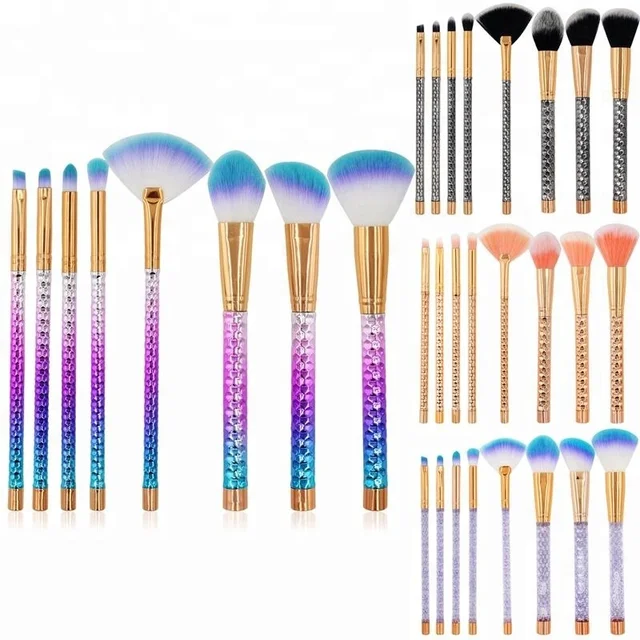rainbow makeup brush set 2018 cosmetics imported wholesale 8pcs