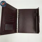 Brown cover leather organizer note book custom notebook 2019