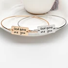 Anniversary Engraved Bracelet Engrave Inspirational Engraved Letter Zinc Alloy Bangle Bracelet