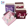 High quality custom printed gift rigid paper box with ribbon