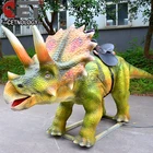 Animatronic Walking Riding Dinosaur Amusement Rides Ride Triceratops