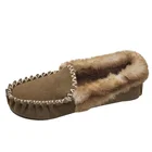 Cheap Soft Flat Sole Brown Men Male Casual Fur Driving Shoes Loafers
