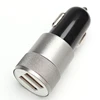 New design black head aluminum alloy small steel gun mobile cell phone smart IC protection car charger dual usb