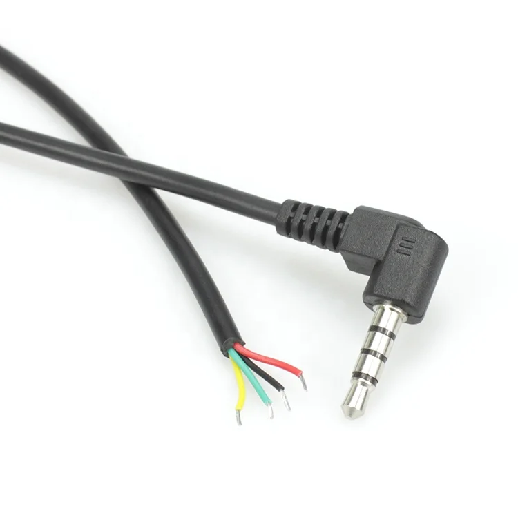 90 Degree 3.5MM Audio Cable 3.5MM TRRS 4Poles Male To Open Cable - ANKUX.COM