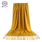 Neck cooling merino scarf fabric yellow shawl scarf with tassel