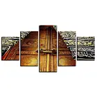 2019 decorative new modern 5 pieces islamic canvas print wall art paintings for home wall decoration