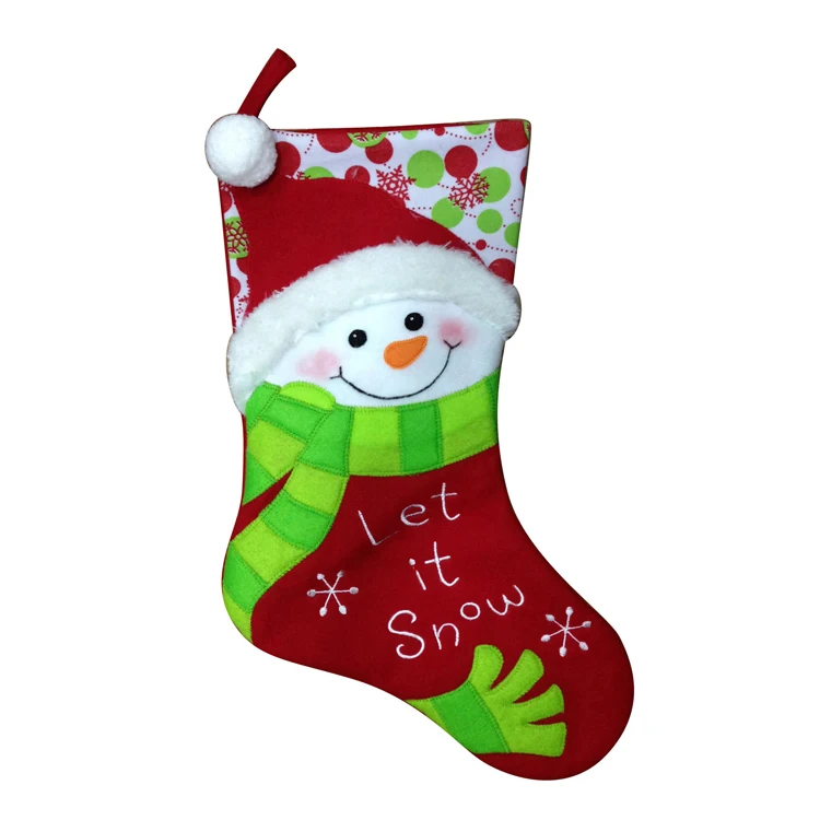 handmade santa claus snowman felt christmas decoration stocking
