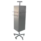 metal pegboard 360 degree 4 side floor turntable rotating shop display