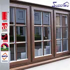 wood grain upvc sliding double glazing glass window and door
