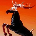 BLJOE05 Wholesale Handmade Deer Shaped Art Glass Liquor Wine Whiskey Bottle