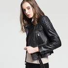 wholesale Slim Short used Moto leather coat Casual Wear black genuine leather Jacket ladies