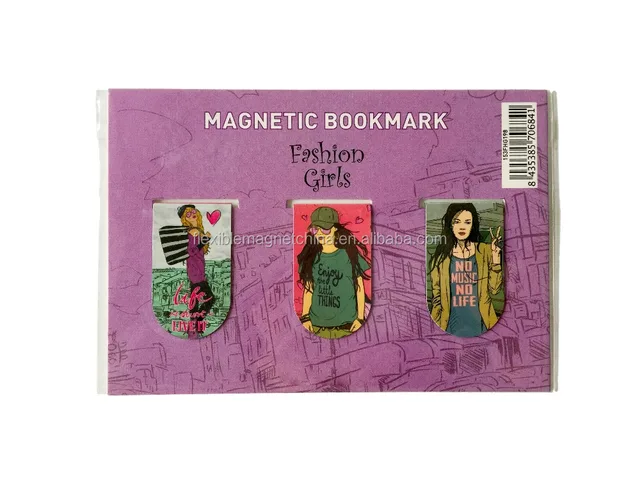 custom shape magnetic bookmark folding magnetic bookmark 3pcs