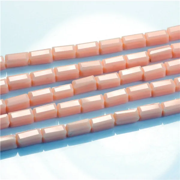 3*6MM DIY Jewelry Beads(80Pcs/lot)New Hot Modern Rectangular Beige Crystal Beads Cut Surface Glass Beads Jewelry Making Supplies