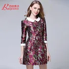 2019 Womens summer latest design fashion print flower knee length midi dresses for clothing manufacturer