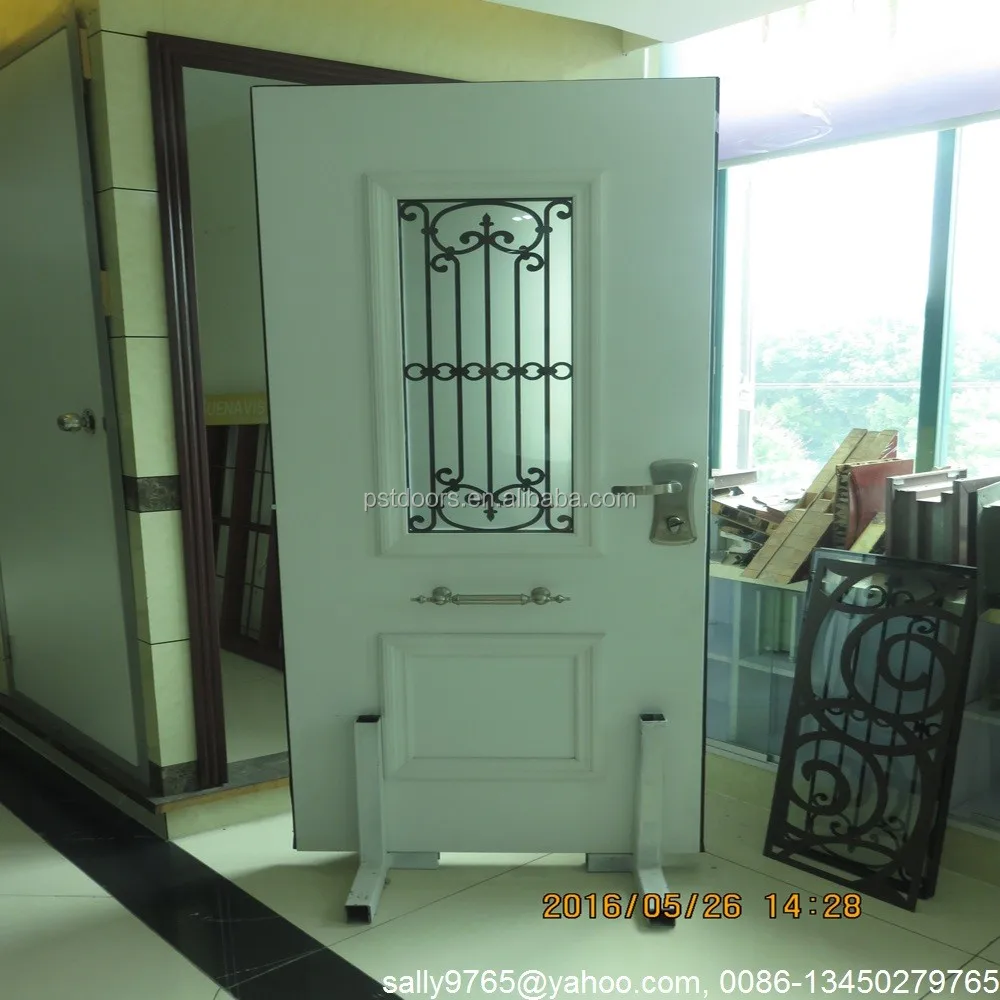 Halbe Lite-blinde Glastüren,Metalltür Mit Sicherheitsglas (0086