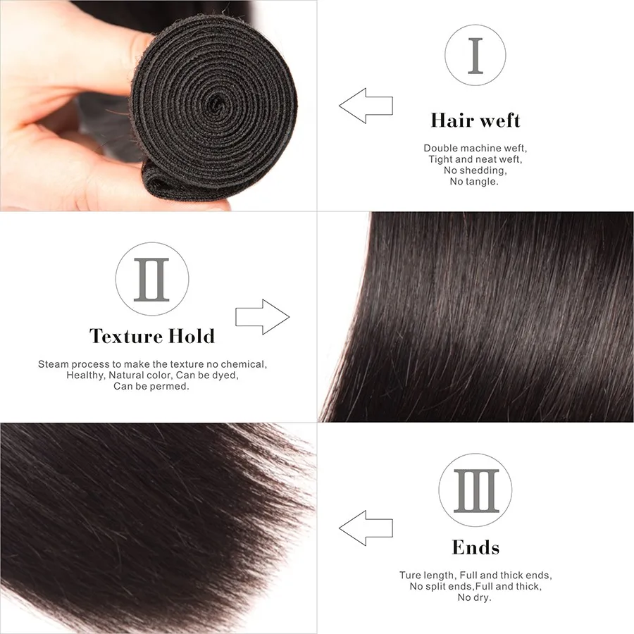 straight hair bundles brazilian hair weave 100% human hair