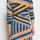 WOMEN'S 30% EXTRAFINE MERINO WOOL 35% VISCOSE 35% NYLON Intarsia stripe sweater Dress