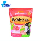 Printed window Rabbit food bag stand up pet pouch with zipper
