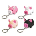 promotional custom soft pvc vinyl injection metal pig keychain piggy keychain for gifts