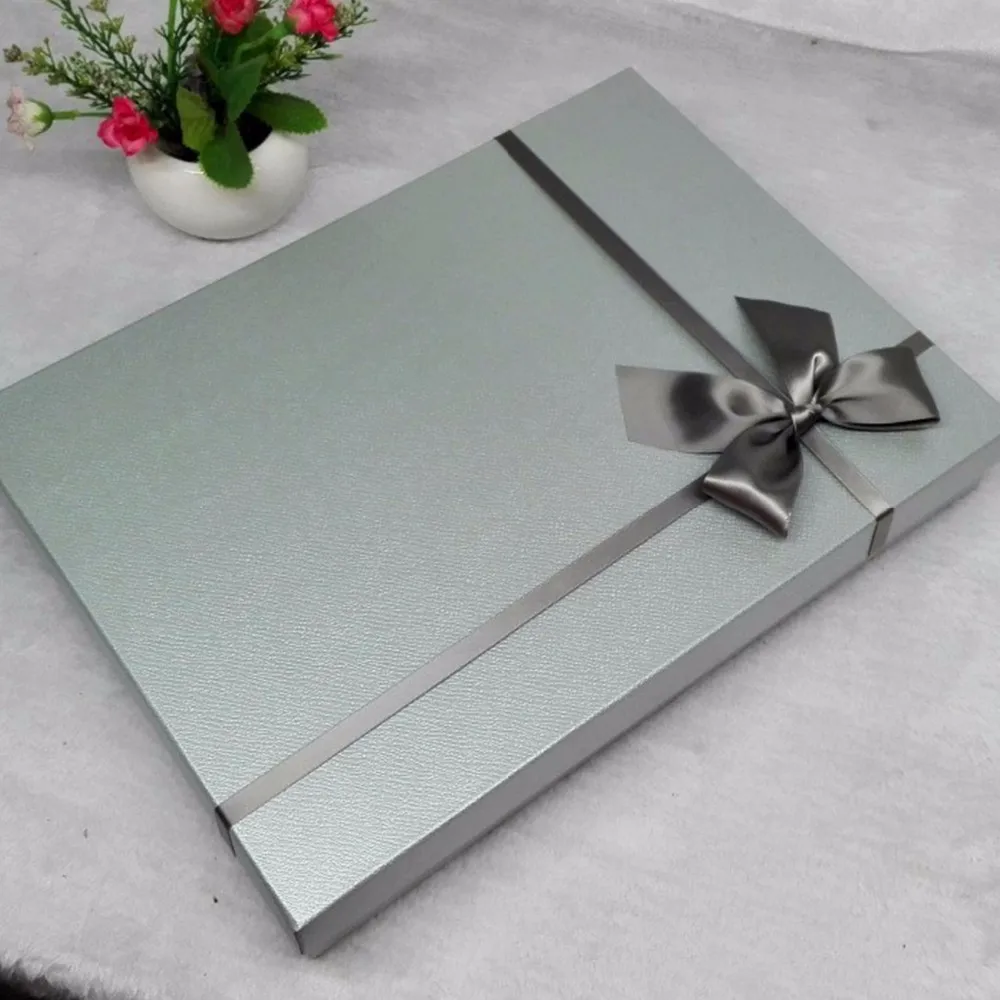 custom wedding dress box clothes packaging box with ribbon for