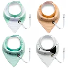 Double-layer Baby Bibs Easy To Carry With Teether Pacifier Chain Drool 100% Cotton Waterproof Drooling For Baby Feeding