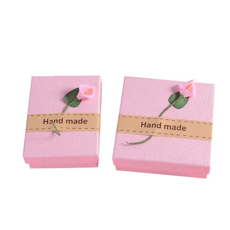 hot sales handmade necklace gift box pink square