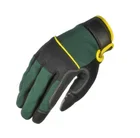 Flexible Impact Resistant Motorcycle Glove With Synthetic Leather And Silicone Dotted Palm