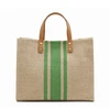 New style ladies professional business women tote striped simplicity jute tote bag with factory custom