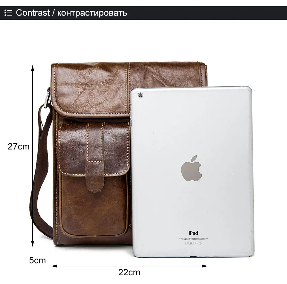 16 genuine leather men bag cross body