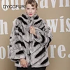Real Chinchilla Rex Rabbit Fur Coat for Women