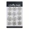 New Arrival Silver Lot Of 12pcs Wedding Button Bouquet Brooch For Women