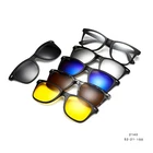 5 in 1 magnetic clips on sun glasses Polarized UV400 Night Vison clip on sunglasses