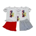 High quality spring and summer baby girl children clothing set fancy kids cute clothes with pet clothing set