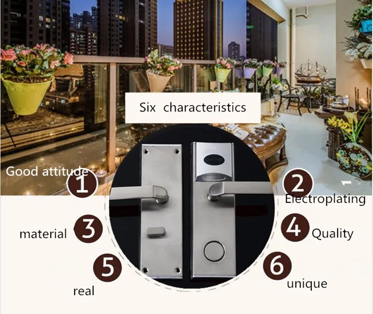 MOQ 1,Fashion hotel door keyless rfid card hotel lock