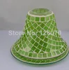 grass green mosaic glass candle shade with plate wholesale