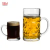 French Glassware 1 litre Beer Glass Mug Dimple Beer Mug with Handles