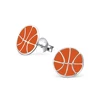 Wholesale Sports Earrings Sterling Silver Enamel Colors Basketball Stud Earrings For Boys Girls Gifts