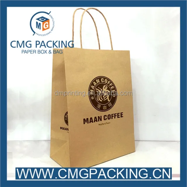 kraft paper bag coffee packing bag with logo printed take away