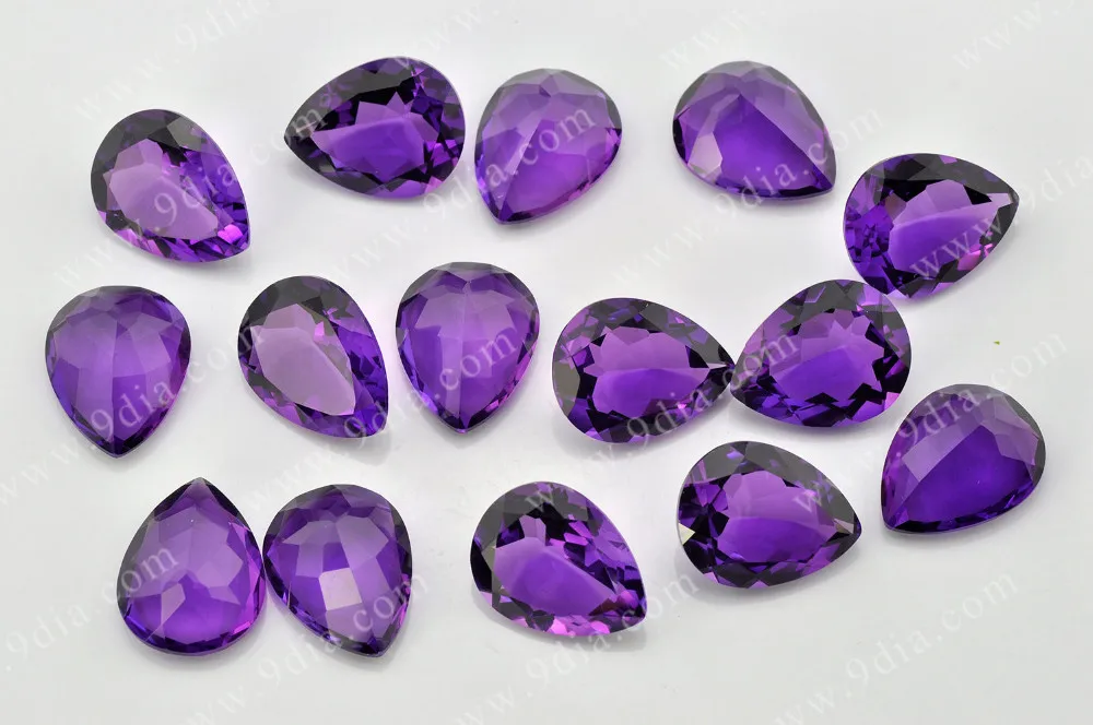 Large Pear Shape Created Amethyst Crystals Natural Quartz Gemstone Star-Shaped Stone Factory Price From Original Source